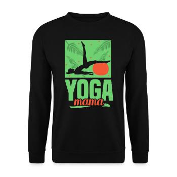 Yoga Mama Hobby Mother Mommy - Unisex Sweatshirt - black - Front - Alina (178cm) & Michal (187cm)