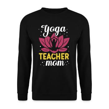 Yoga Lehrerin Mama Yogalehrerin Hobby Mutter Mami - Unisex Pullover - Schwarz - Vorne - Alina (178cm) & Michal (187cm)