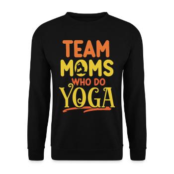 Team Mütter Die Yoga Machen Hobby Mutter Mama - Unisex Pullover - Schwarz - Vorne - Alina (178cm) & Michal (187cm)