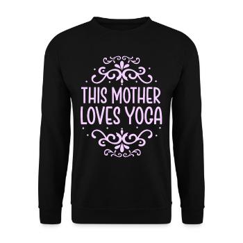This Mom Loves Yoga Mom Hobby Mommy - Unisex Sweatshirt - black - Front - Alina (178cm) & Michal (187cm)