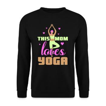 This Mom Loves Yoga Hobby MomMy - Unisex Sweatshirt - black - Front - Alina (178cm) & Michal (187cm)