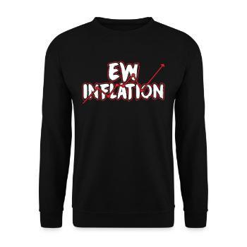 Inflation Gelddrucken Stagflation Humor - Unisex Pullover - Schwarz - Vorne - Alina (178cm) & Michal (187cm)