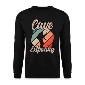 Explore Cave Caving Cave Hiking Cave - Unisex Sweatshirt - black - Front - Alina (178cm) & Michal (187cm)