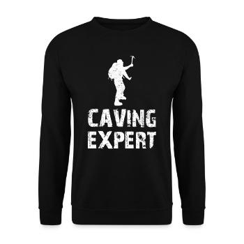 Speleologist Cave Caving Cave - Unisex Sweatshirt - black - Front - Alina (178cm) & Michal (187cm)