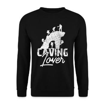 Cave Lovers Cave Caving Cave Hiking Cave - Unisex Sweatshirt - black - Front - Alina (178cm) & Michal (187cm)