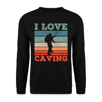 J’adore la spéléologie - Sweat-shirt Unisexe - noir - Devant - Alina (178cm) & Michal (187cm)