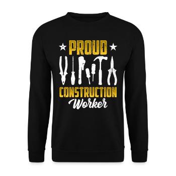 Stolzer Bauarbeiter Team Teamwork Baustelle Bau - Unisex Pullover - Schwarz - Vorne - Alina (178cm) & Michal (187cm)