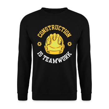 Construction work is teamwork Teamwork Construction Construction site - Unisex Sweatshirt - black - Front - Alina (178cm) & Michal (187cm)