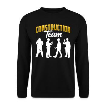 Bau Team Teamwork Baustelle Bauarbeiter - Unisex Pullover - Schwarz - Vorne - Alina (178cm) & Michal (187cm)