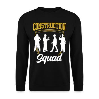 Bautrupp Teamwork Baustelle Bauarbeiter Bau Team - Unisex Pullover - Schwarz - Vorne - Alina (178cm) & Michal (187cm)