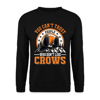 Crow Raven Raven Crow Keeping Crow Breeder - Unisex Sweatshirt - black - Front - Alina (178cm) & Michal (187cm)