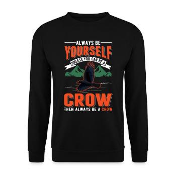 Crow Raven Raven Crow Keeping Crow Breeder - Unisex Sweatshirt - black - Front - Alina (178cm) & Michal (187cm)