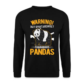 Warning Panda Panda Bear Gift Bamboo - Unisex Sweatshirt - black - Front - Alina (178cm) & Michal (187cm)