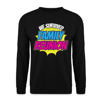 Wir Haben Das Familientreffen Überlebt Süß Familie - Unisex Pullover - Schwarz - Vorne - Alina (178cm) & Michal (187cm)