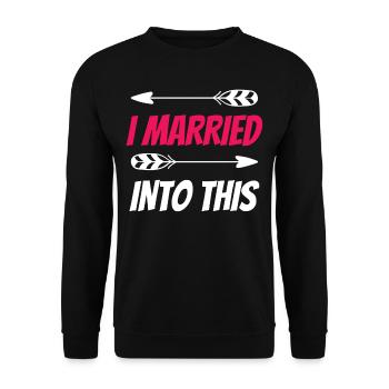 I Have Married Into This Family - Unisex Sweatshirt - black - Front - Alina (178cm) & Michal (187cm)