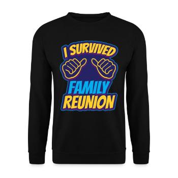 Ich Habe Ein Familientreffen Überlebt Familie Team - Unisex Pullover - Schwarz - Vorne - Alina (178cm) & Michal (187cm)