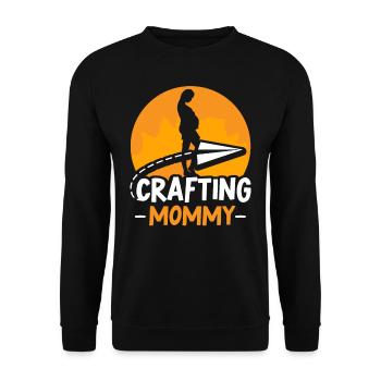 Crafts Mama Hobbyist Mother Crafts - Unisex Sweatshirt - black - Front - Alina (178cm) & Michal (187cm)