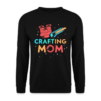 Crafts Mama Hobbyist Mother Craft - Unisex Sweatshirt - black - Front - Alina (178cm) & Michal (187cm)