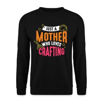 Nur Eine Mutter Die Das Basteln Liebt Mama Bastel - Unisex Pullover - Schwarz - Vorne - Alina (178cm) & Michal (187cm)