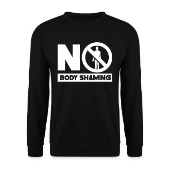 No Body Shaming Stop Bodyshaming Annoyance - Unisex Sweatshirt - black - Front - Alina (178cm) & Michal (187cm)