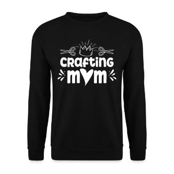 Crafts Mama Hobbyist Craft Mother - Unisex Sweatshirt - black - Front - Alina (178cm) & Michal (187cm)