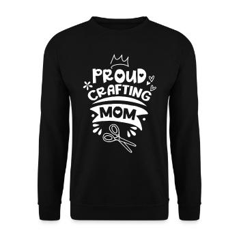Stolze Basteln Mama Bastler Bastel Mutter - Unisex Pullover - Schwarz - Vorne - Alina (178cm) & Michal (187cm)