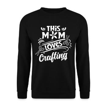 This Mom Loves To Craft Craft Mom - Unisex Sweatshirt - black - Front - Alina (178cm) & Michal (187cm)