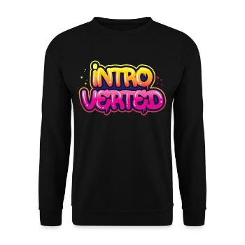 Introverted Introverted Sarcasm Shy - Unisex Sweatshirt - black - Front - Alina (178cm) & Michal (187cm)