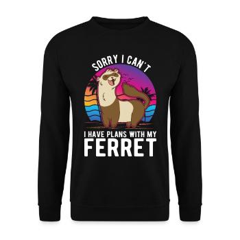 Ferret Lover Ferret Cadeau - Sweat-shirt Unisexe - noir - Devant - Alina (178cm) & Michal (187cm)