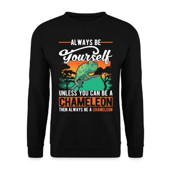 Chameleon Gift Chameleon - Unisex Sweatshirt - black - Front - Alina (178cm) & Michal (187cm)