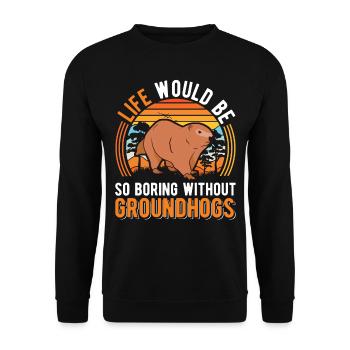 Murmeltier Groundhog Marmot Waldmurmeltier - Unisex Sweatshirt - black - Front - Alina (178cm) & Michal (187cm)