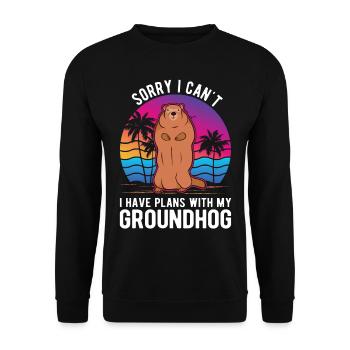 Groundhog Groundhog Marmot Forest Marmot - Unisex Sweatshirt - black - Front - Alina (178cm) & Michal (187cm)