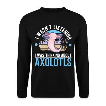 Axolotl Gift Tail Lurch - Unisex Sweatshirt - black - Front - Alina (178cm) & Michal (187cm)