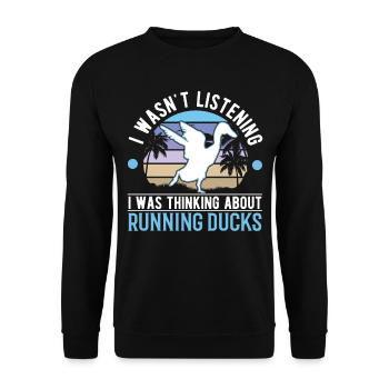 Indian Running Bouteille Cadeau Canard - Sweat-shirt Unisexe - noir - Devant - Alina (178cm) & Michal (187cm)