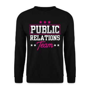 Team Öffentlichkeitsarbeit Job PR Public Relations - Unisex Sweatshirt - black - Front - Alina (178cm) & Michal (187cm)