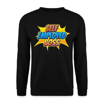 Self-employed boss Freelancer Self-employed - Unisex Sweatshirt - black - Front - Alina (178cm) & Michal (187cm)
