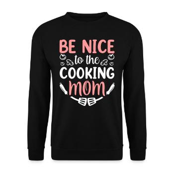Soyez gentil avec la maman cuisinière cuisinier - Sweat-shirt Unisexe - noir - Devant - Alina (178cm) & Michal (187cm)