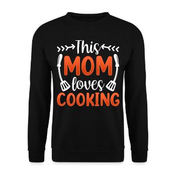 This mother loves cooking cook mama cook - Unisex Sweatshirt - black - Front - Alina (178cm) & Michal (187cm)