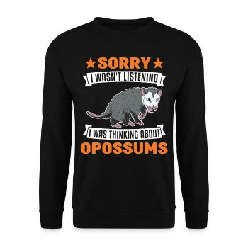 Opossum Gift Possum Pouch Rat - Unisex Sweatshirt - black - Front - Alina (178cm) & Michal (187cm)