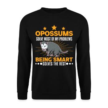 Opossum Gift Possum Pouch Rat - Unisex Sweatshirt - black - Front - Alina (178cm) & Michal (187cm)
