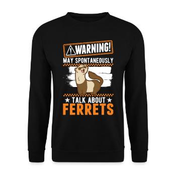 Avertissement Ferret Ferret Cadeau - Sweat-shirt Unisexe - noir - Devant - Alina (178cm) & Michal (187cm)