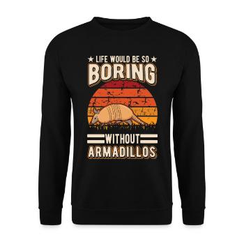Armadillo Gift Armadillo - Unisex Sweatshirt - black - Front - Alina (178cm) & Michal (187cm)