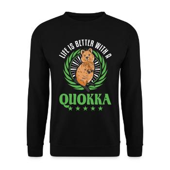 Life is better with a Quokka short-tailed kangaroo - Unisex Sweatshirt - black - Front - Alina (178cm) & Michal (187cm)