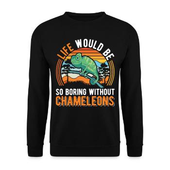 Chameleon Gift Chameleon - Unisex Sweatshirt - black - Front - Alina (178cm) & Michal (187cm)