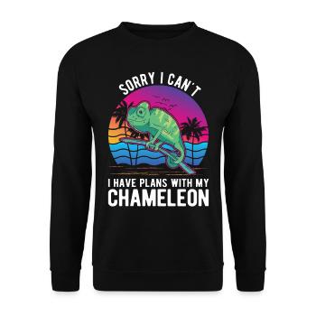 Chameleon Gift Chameleon - Unisex Sweatshirt - black - Front - Alina (178cm) & Michal (187cm)