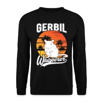 Gerbil Whisperer Racing Rat Gift Gerbil - Unisex Sweatshirt - black - Front - Alina (178cm) & Michal (187cm)
