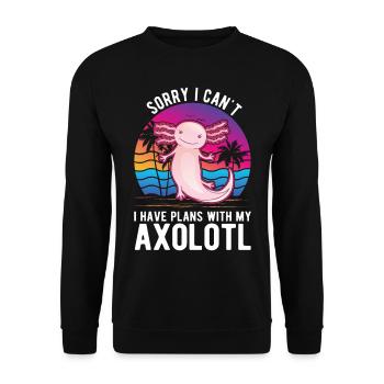 Axolotl Gift Tail Lurch - Unisex Sweatshirt - black - Front - Alina (178cm) & Michal (187cm)