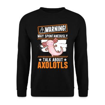 Axolotl Geschenk Schwanzlurch - Unisex Pullover - Schwarz - Vorne - Alina (178cm) & Michal (187cm)