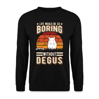 La vie serait si ennuyeuse sans Degus - Sweat-shirt Unisexe - noir - Devant - Alina (178cm) & Michal (187cm)