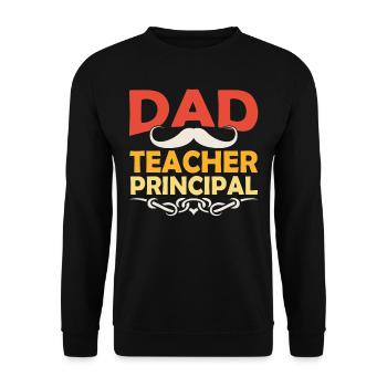 Father Teacher Principal Father's Day Papa Homeschool - Unisex Sweatshirt - black - Front - Alina (178cm) & Michal (187cm)